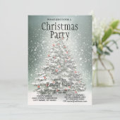 Groene Kerstboom Kleurrijke Ornamenten Witte Sneeu Kaart (Staand voorkant)