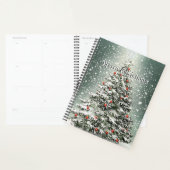 Groene Kerstboom Kleurrijke Ornamenten Witte Sneeu Planner (Display)