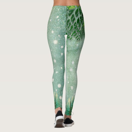 Groene kerstboom Leggings (Achterkant)