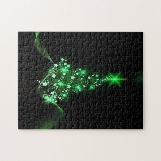 Groene kerstboom legpuzzel (Horizontaal)