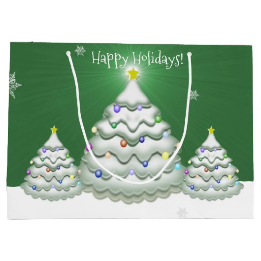 Groene kerstboom met cadeautas (Achterkant)