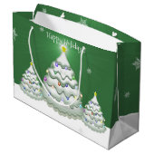 Groene kerstboom met cadeautas (Achterkant Gekanteld)