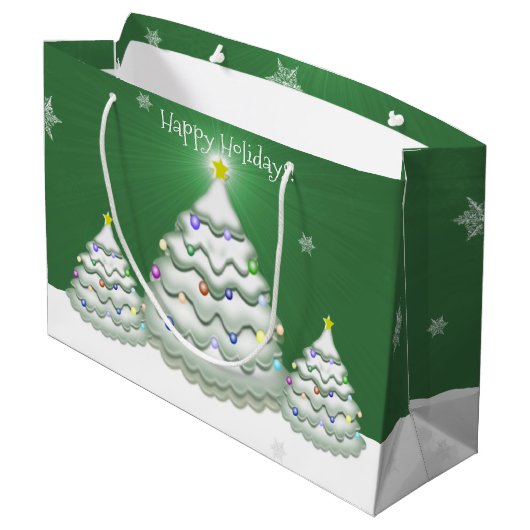 Groene kerstboom met cadeautas (Achterkant Gekanteld)