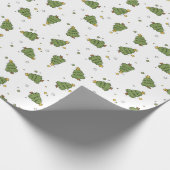 Groene kerstboom met een ster cadeaupapier (Hoek)