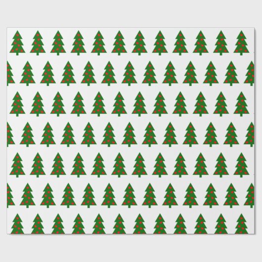 Groene kerstboom met rode harten cadeaupapier (Vlak)