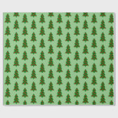 Groene kerstboom met rode harten eenvoudig cadeaupapier (Vlak)