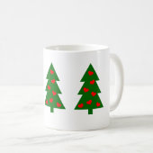 Groene kerstboom met rode harten koffiemok (Voorkant rechts)