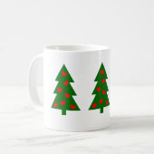 Groene kerstboom met rode harten koffiemok (Voorkant links)
