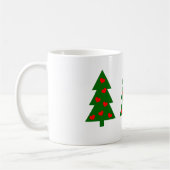 Groene kerstboom met rode harten koffiemok (Links)