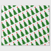 Groene Kerstboom met Rood Hart Eenvoudig Cadeaupapier (Vlak)