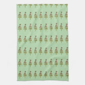 Groene Kerstboom met Ster Lichtgroen Theedoek (Verticaal)