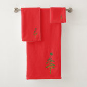 Groene Kerstboom met Ster Rood Bad Handdoek (Insitu)