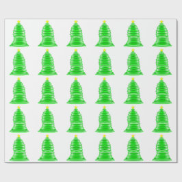 Groene kerstboom met sterinpakpapier cadeaupapier