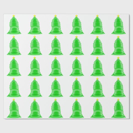 Groene kerstboom met sterinpakpapier cadeaupapier (Vlak)