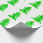Groene kerstboom met sterinpakpapier cadeaupapier (Hoek)