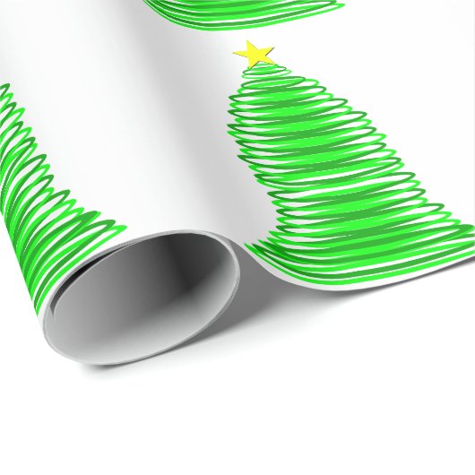 Groene kerstboom met sterinpakpapier cadeaupapier (Rol Hoek)