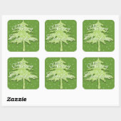 Groene kerstboom met sterren vierkante sticker (Vel)