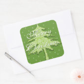 Groene kerstboom met sterren vierkante sticker (Envelop)