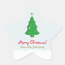 Groene kerstboom minimalistisch ster sticker