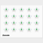 Groene kerstboom minimalistisch ster sticker (Vel)