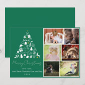 Groene Kerstboom Ontwerp Plat Kerstkaart (Voorkant / Achterkant)