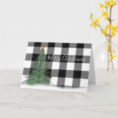 Groene kerstboom op speldenkaart kaart (Gele Bloem)