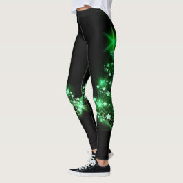 Groene kerstboom op zwart leggings