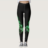 Groene kerstboom op zwart leggings (Voorkant)