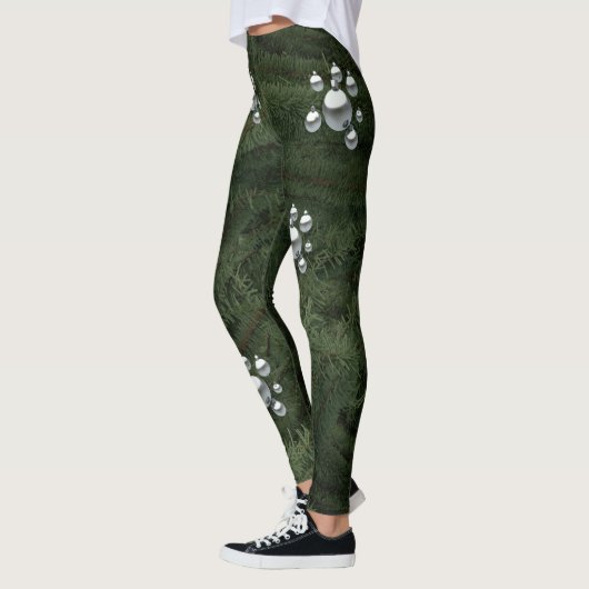 Groene kerstboom Ornamenten feestelijke Leggings (Links)