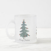 Groene kerstboom Ornamenten Vrolijk kerstfeest Matglas Koffiemok (Links)