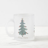 Groene kerstboom Ornamenten Vrolijk kerstfeest Matglas Koffiemok (Links)