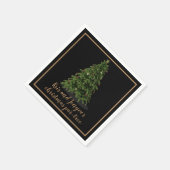 Groene Kerstboom Party Zwarte Vakantie servetten (Hoek)