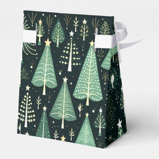 Groene Kerstboom Patroon  Bedankdoosjes (Achterkant)