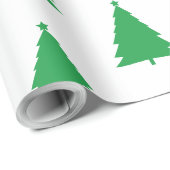 Groene kerstboom patroon op wit cadeaupapier (Rol Hoek)