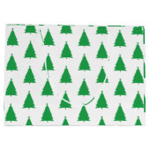 Groene kerstboom patroon op wit groot cadeauzakje (Achterkant)