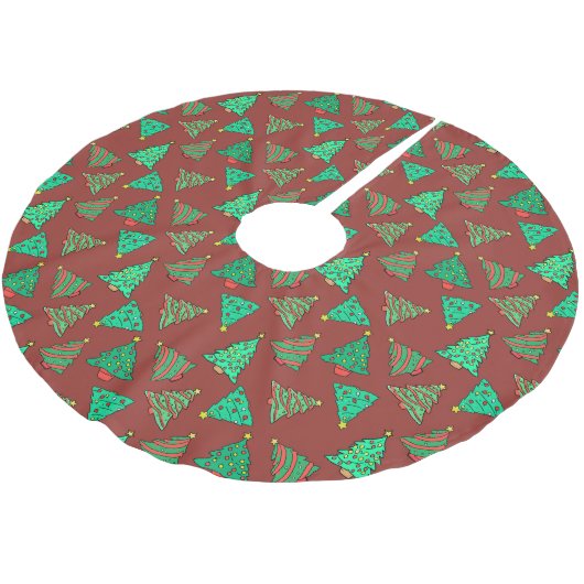 Groene kerstboom patroon | Red Kerstboom Rok (Gekanteld)