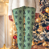 Groene kerstboom patroon vakantie leggings