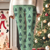 Groene kerstboom patroon vakantie leggings