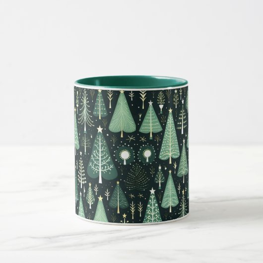 Groene Kerstboom Pattern Mok (Midden)