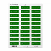 Groene Kerstboom Retouradreslabel Etiket (Full Sheet)
