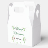 Groene kerstboom rode kersen vrolijke kerst mo bedankdoosjes (Geopend)