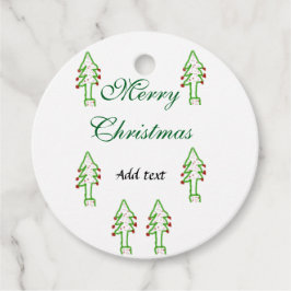 Groene kerstboom rode kersen vrolijke kerst mo bedankjes labels