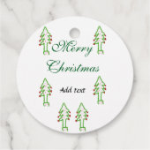 Groene kerstboom rode kersen vrolijke kerst mo bedankjes labels (Achterkant)