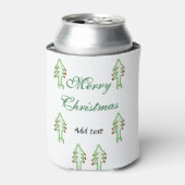Groene kerstboom rode kersen vrolijke kerst mo blikjeskoeler (Blikje Voorkant)