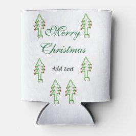 Groene kerstboom rode kersen vrolijke kerst mo blikjeskoeler