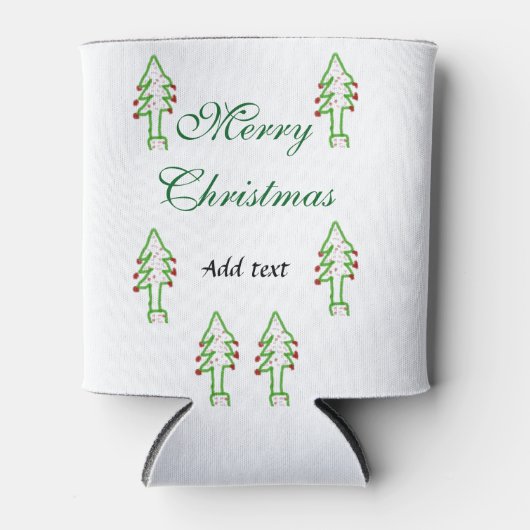 Groene kerstboom rode kersen vrolijke kerst mo blikjeskoeler (Voorkant)