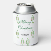 Groene kerstboom rode kersen vrolijke kerst mo blikjeskoeler (Blikje Achterkant)