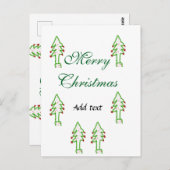Groene kerstboom rode kersen vrolijke kerst mo briefkaart (Voorkant / Achterkant)