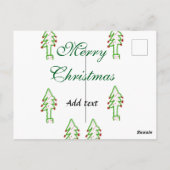 Groene kerstboom rode kersen vrolijke kerst mo briefkaart (Achterkant)