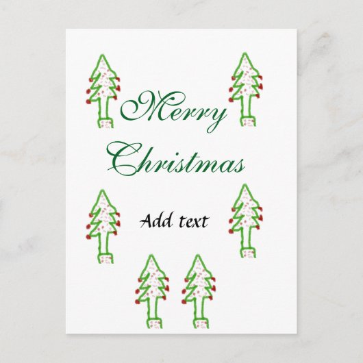 Groene kerstboom rode kersen vrolijke kerst mo briefkaart (Voorkant)